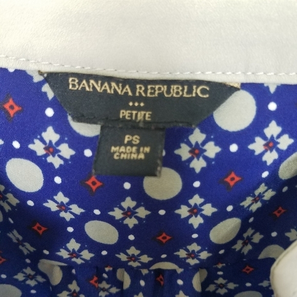 Banana Republic Blue Gray Moroccan Button Up SP - Picture 4 of 4
